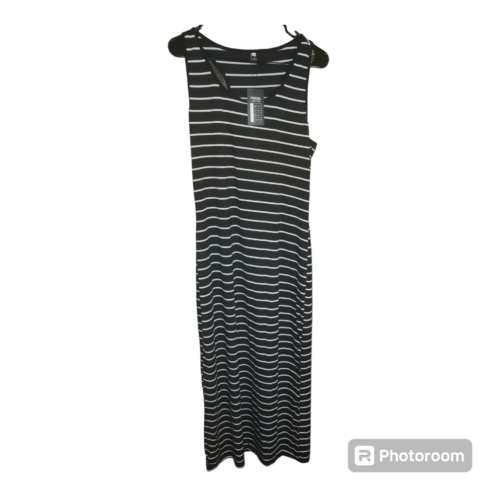 Fisoul long black & white maxi dress nwt size xxl